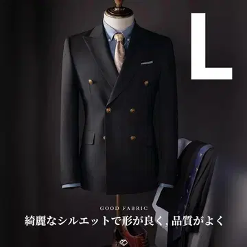 아름다운 실루엣 남성용 더블 자켓 더블 블레이저 테일러드 블랙 L