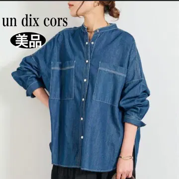 [ 새상품급 ] un dix cors / 앤디콜 데님 셔츠 빅 실루엣