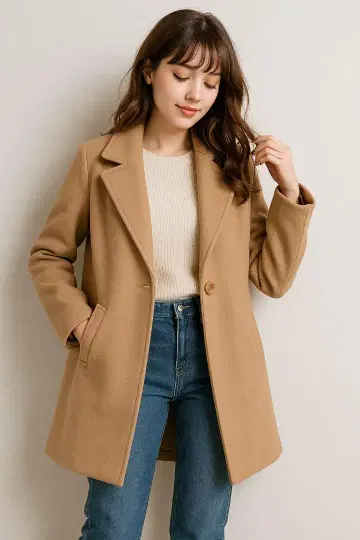 MOUSSY 베이지 체스터 코트 여성용 새상품급