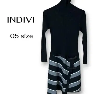 INDIVI 터틀넥 니트 원피스 05 사이즈