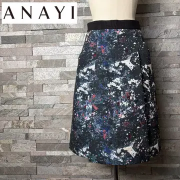 ANAYI 아나이 페인트풍 자카드 턱 스커트