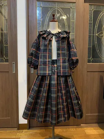 기모노 리메이크 오시마 명주 투피스 볼레로와 캉캉 스커트