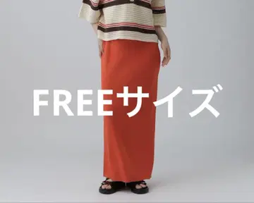 새상품 LEPSIM 14게이지 니트 내로우 스커트 오렌지 FREE