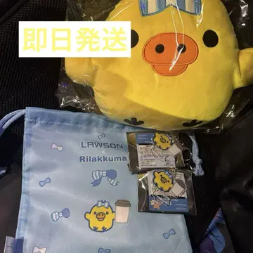 로손 리락쿠마 복권 키이로이토리 미니 쿠션 세트