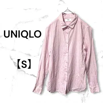 UNIQLO 유니클로 긴팔 셔츠 S 린넨 셔츠 린넨 100% 핑크 계열