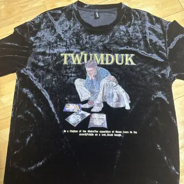 TWUMDUK 벨벳 반팔 셔츠 스트릿