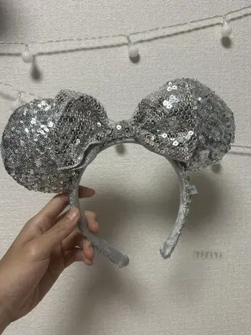 미니 마우스풍 실버 머리띠