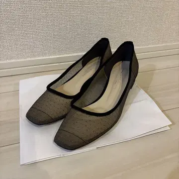 블랙 메쉬 플랫슈즈