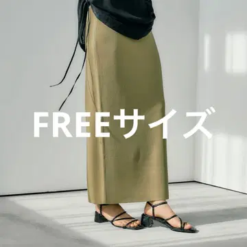 새상품 LEPSIM 14게이지 니트 내로우 스커트 카키 FREE