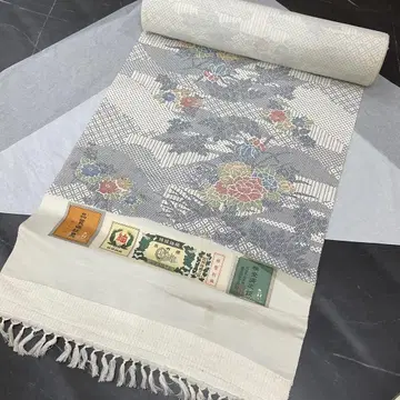 미사용 동연 유키쓰무기 기샤쿠 순수 실크 옷감 폭 37cm