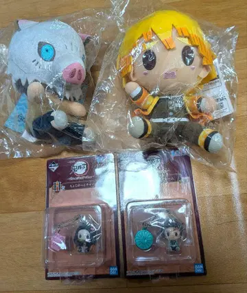 탄지로 젠이츠 이노스케 네즈코 봉제 인형 참 세트