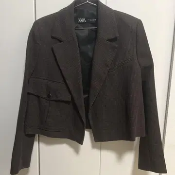 ZARA 체크 브라운 자켓