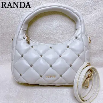 새상품급 RANDA 퀼팅 하프문 백 아이보리