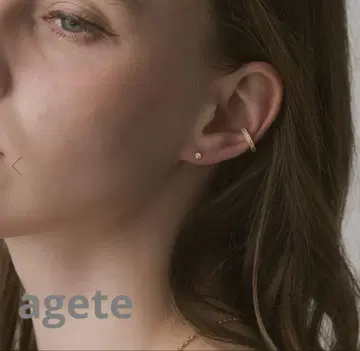 agete K10 다이아몬드 이어커프