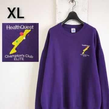 90s USA제 JERZEES 맨투맨 퍼플 기업 로고 자수 XL