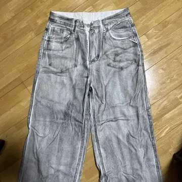 Supermade 그레이 스트레이트 레그 데님 L