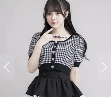 pium 하트 버튼 레이스 테이프 니트
