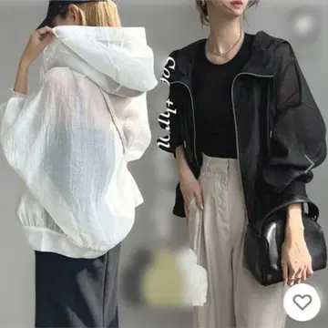 시어 후드티 후드 부착 블랙 화이트 2장 세트