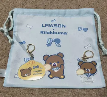 LAWSON 리락쿠마 아크릴 키링 복조리 세트 차이로이코구마