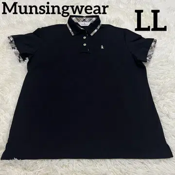 [컨디션 최상] Munsingwear 여성용 골프 피케 셔츠 LL 블랙