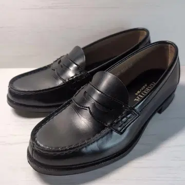HARUTA 블랙 가죽 로퍼 23cm