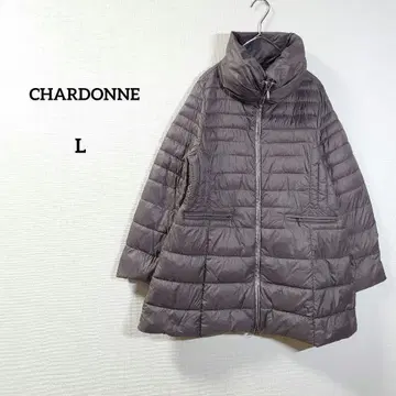 CHARDONNE 다운 코트 L 그레이 따뜻한 여성용 겨울