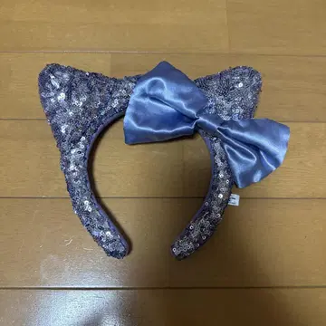 USJ 고양이 귀 머리띠 보라색 스팽글