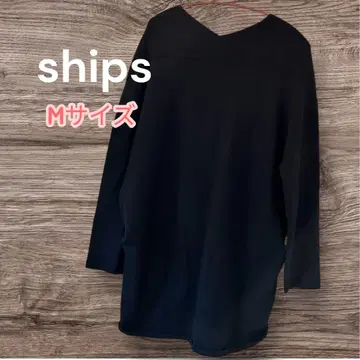 ships 블랙 M 사이즈 V넥 긴팔 니트