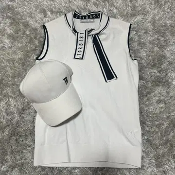 TORBIST 화이트 슬리브리스 셔츠와 캡 세트