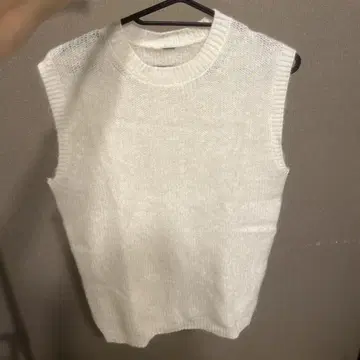 크루넥 슬리브리스 니트탑 WHT F 사이즈