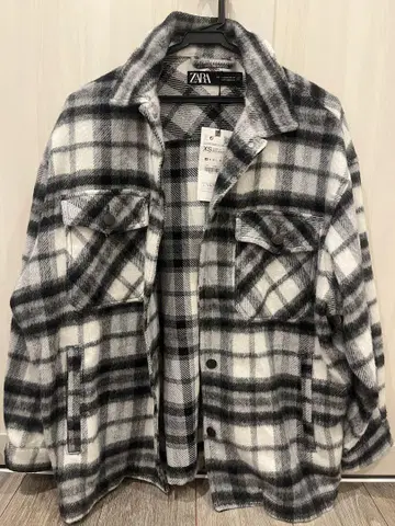 ZARA 체크 무늬 셔츠 자켓 XS