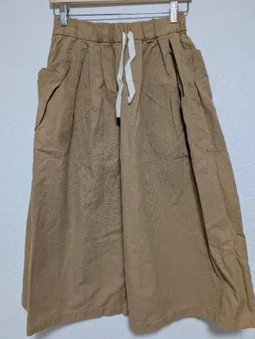 오르치발 코튼 린넨 플레어 스커트 베이지