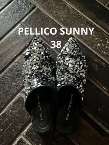 [ PELLICO SUNNY/펠리코 ] 스팽글 플랫 샌들 38