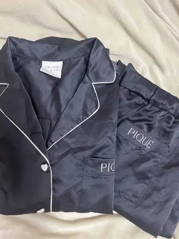 GELATO PIQUE 새틴 파자마 세트 다크 그레이 상하의 세트