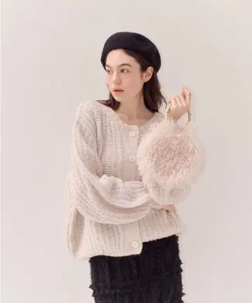 shell button loose 니트 가디건 muguet
