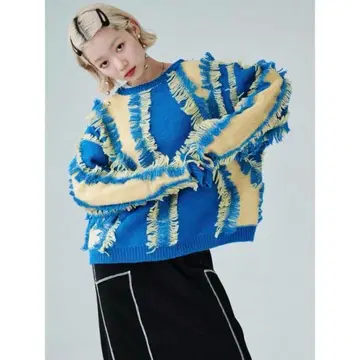 HCAE 에이치씨에이이 프린지 니트 레드 화이트