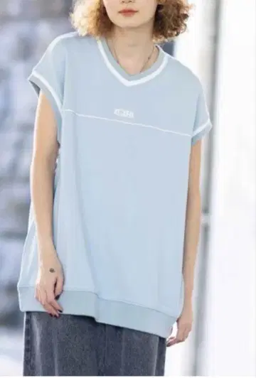 x-girl CONTRAST LINE SWEAT VEST