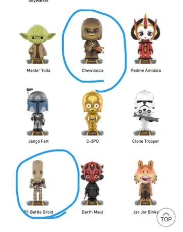 STARWARS Bobble head 세트 (츄바카 & 배틀 로이드)