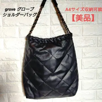 grove 퀼팅 숄더백 블랙 A4 사이즈 수납 가능