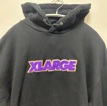 XLARGE 빅 로고 자수 후드티 블랙 M 사이즈