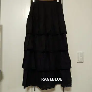 RAGEBLUE 코튼 티어드 프릴 스커트 F 사이즈