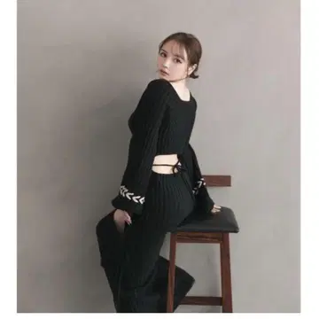 ANDMARY 니트 원피스 블랙 긴팔