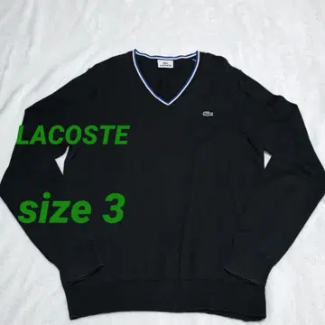 [ 새상품급 ] LACOSTE 블랙 V넥 스웨터 니트 사이즈 3 라코스테