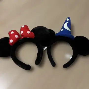 미니 마우스와 미키마우스의 머리띠 세트