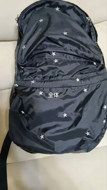 에네스베 별 패턴 자수 백팩 블랙 천