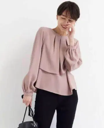 PLST 조젯 레이어드 블라우스