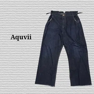[ Aquvii ] 컨트롤러 와이드 팬츠