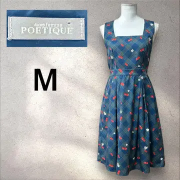 포에틱 POETIQUE 오버롤 스커트 타탄 체크 체리