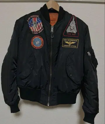 ALPHA MA-1 블랙 M 80s IDEAL 지퍼 USA제