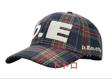 b.eautiful b.E Hat Blue Plaid White Cap